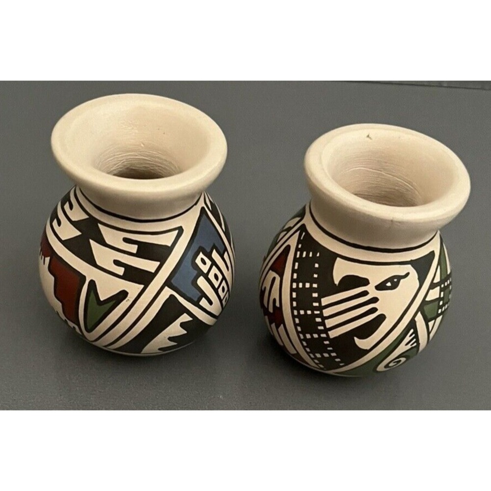 Mata Ortiz Pottery RRR Reydesel Reyes Roque Miniature Ollas Jars Clay Art Mexico - Picture 8 of 10